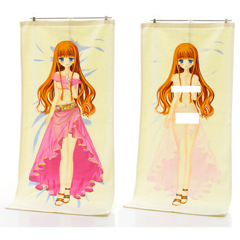 巾菲品牌纯棉变色毛巾 美女遇水恶搞创意预热脱衣服礼品变色毛巾