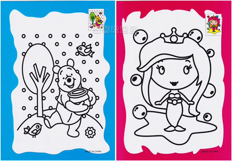 儿童益智diy涂鸦画套装24色丙烯颜料水粉画幼儿园启蒙水彩填色画