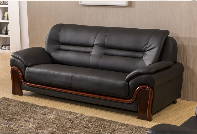 办公沙发 真皮西皮简约现代办公室会客接待商务办公1 1 3组合