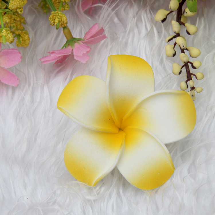 7cm Eva Plumeria Rubra Korean Style Headdress Handmade Hair Clips Hawaiian Flower Side Clip Swimsuit Accessories Headdress Flower