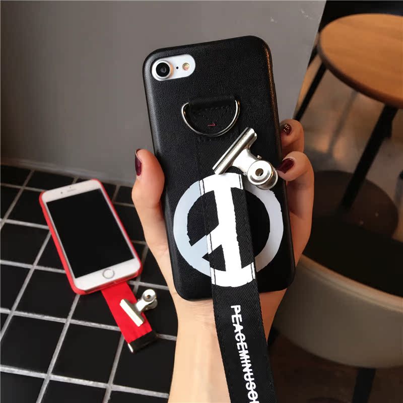 韩国gd权志龙反战夹子苹果6代6s手机壳创意情侣iphone7plus保护套