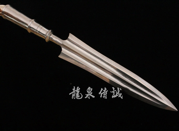 正品龙泉市长枪花纹钢枪头十八般兵器霸王枪头红缨枪特价未开刃