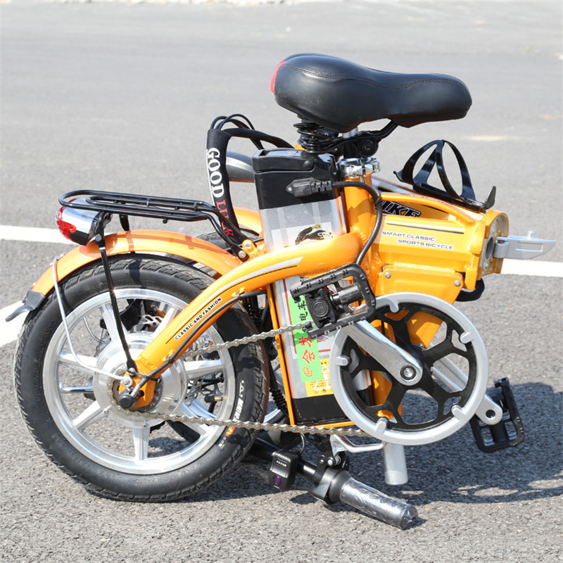 环保材料折叠电动车 带后尾灯折叠电动车 颜色全 轻便折叠电动车