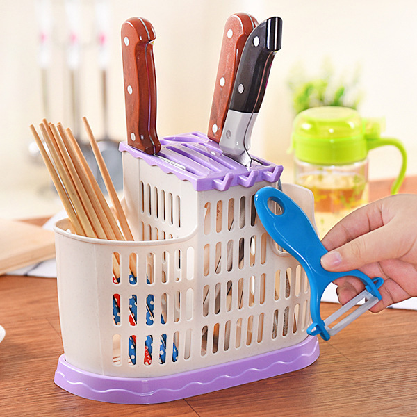 日式多功能筷笼 筒筷笼 塑料筷子架 厨房餐具刀叉分格收纳筒