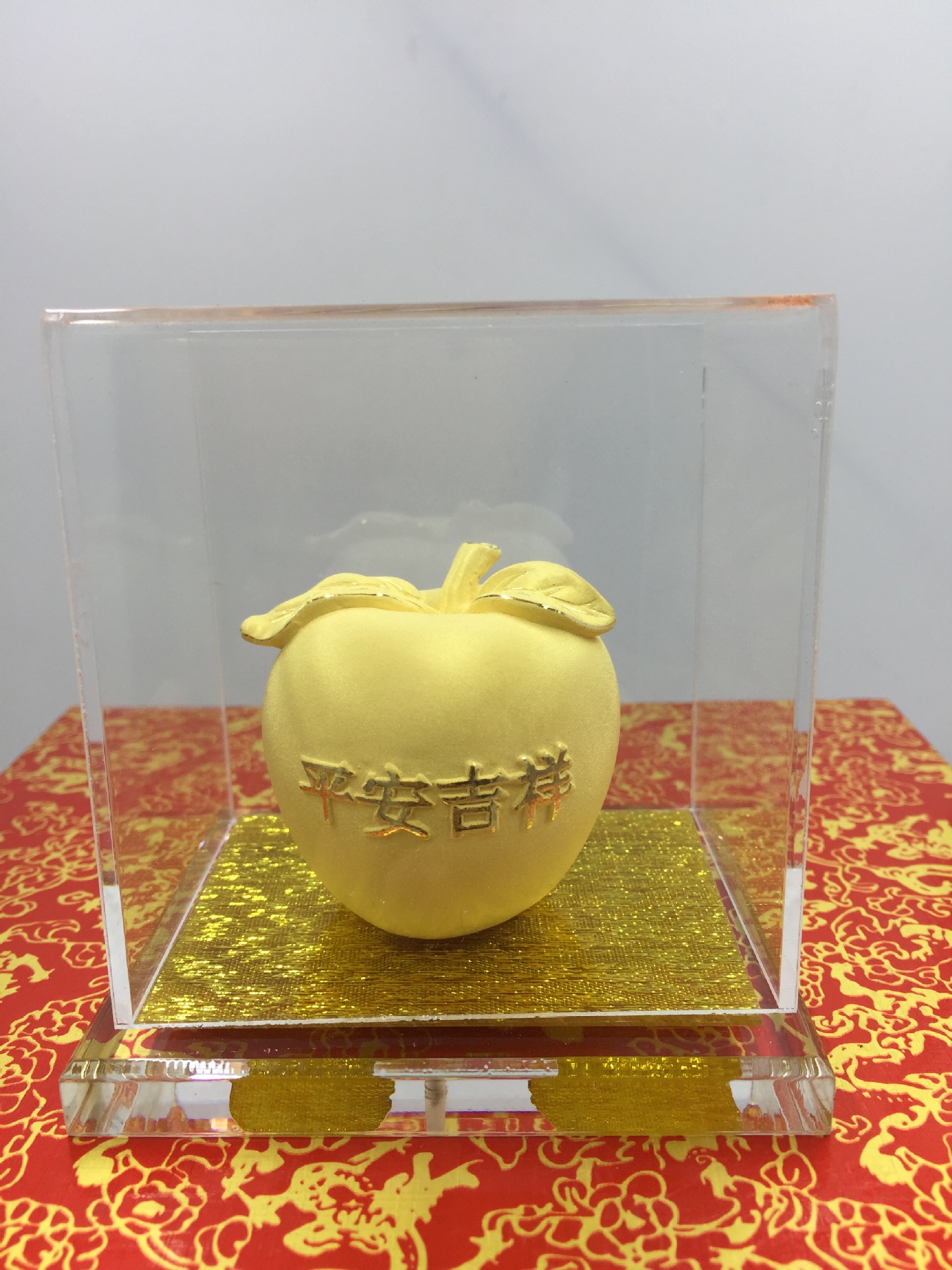 绒沙金金苹果工艺摆件圣诞元旦礼品商务礼品企事业单位节日纪念品