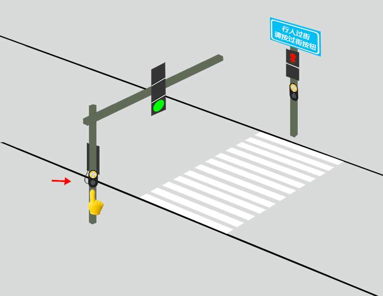 300型行人过街红绿灯 手动控制交通信号灯 按钮红绿指示灯