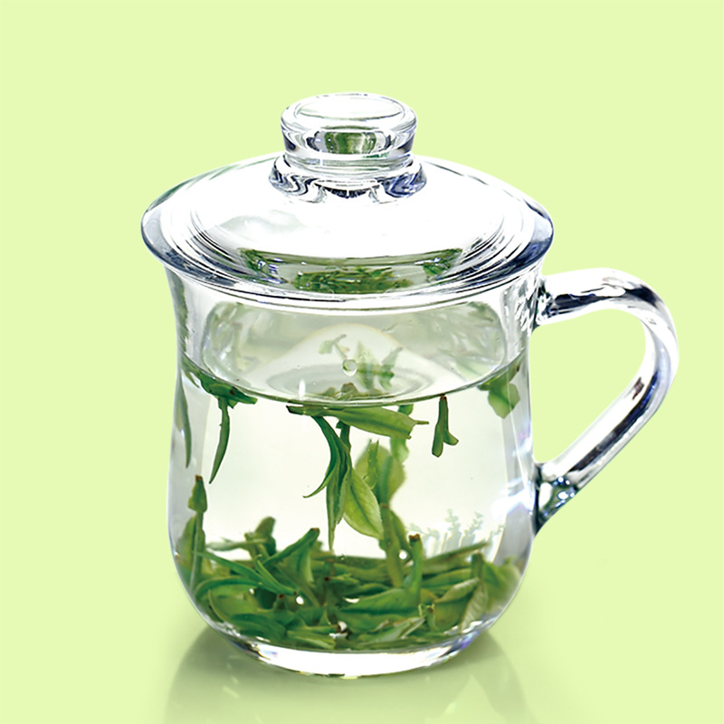 青苹果茶杯 玻璃茶饮杯创意水果茶杯个性玻璃带把水杯 厂家批发