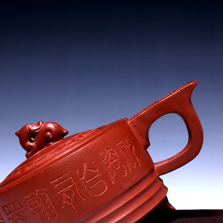 宜兴名家纯全手工正品 卢伟萍紫砂壶 长乐壶嵌盖紫砂壶清水泥特价