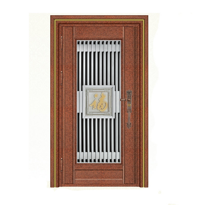 防盗门安全门 钰盾金门 蚀刻红古铜不锈钢门