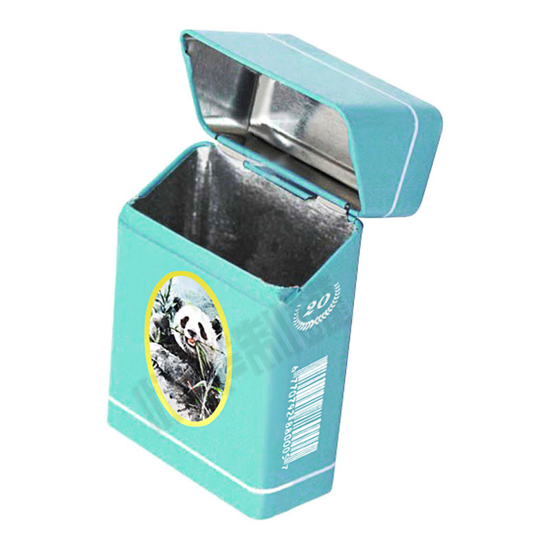 马口铁生产厂家定制小熊猫香烟盒金属盒20支装长方形厂家直销