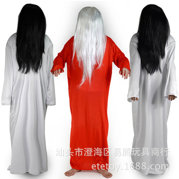 跨境贞子服贞子女鬼万圣节舞台演出服装夜店酒吧吓人道具 散批