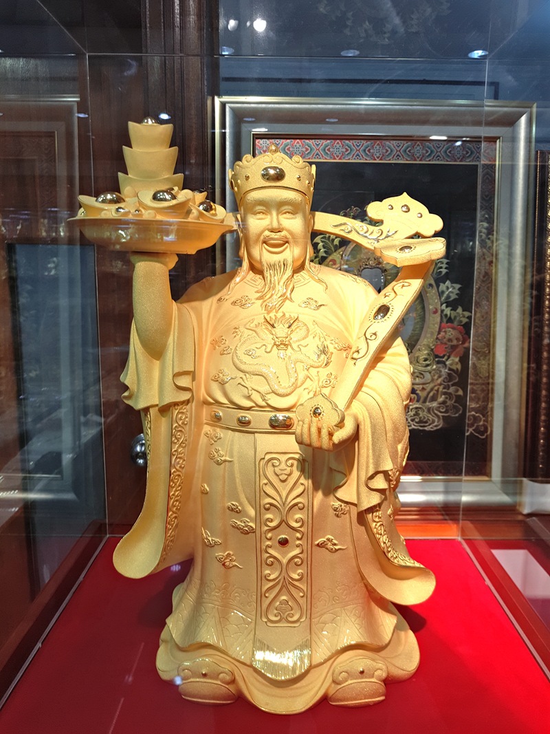 绒沙金财神 工艺品招财摆件 飘带文武财神爷保险会销开业商务礼品