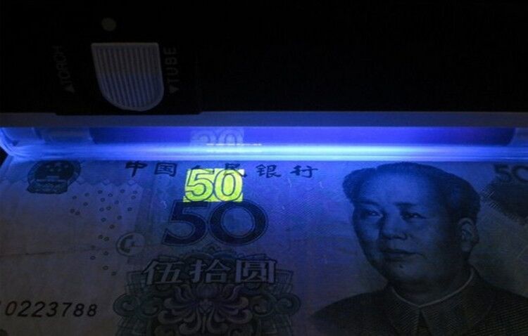 批发外贸紫光荧光,便携式验钞机紫外光 带手电小型验钞灯dl-01