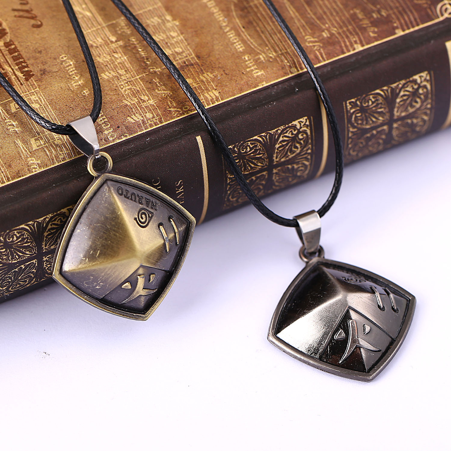 火影忍者 三代目火影斗笠 四方木叶村帽 猿飞日斩 合金项链吊坠