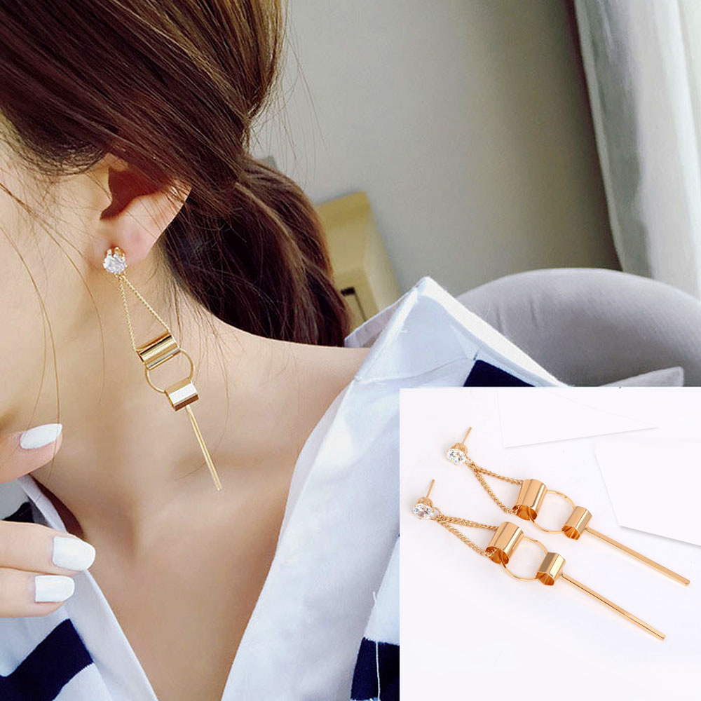 韩国新款流苏耳钉简约时尚女式耳坠气质耳饰饰品女士耳环长款包邮