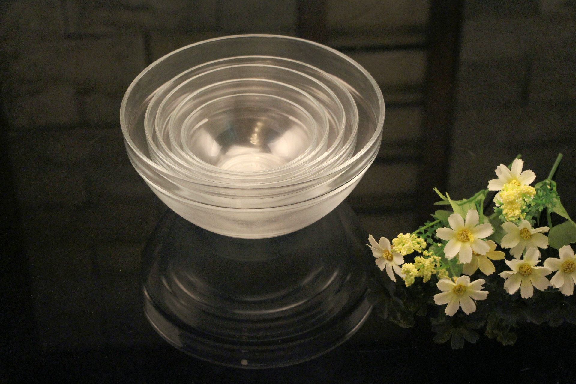 促销 五件套玻璃碗 带盖保鲜碗 沙拉碗 泡面烹调碗 玻璃碗.