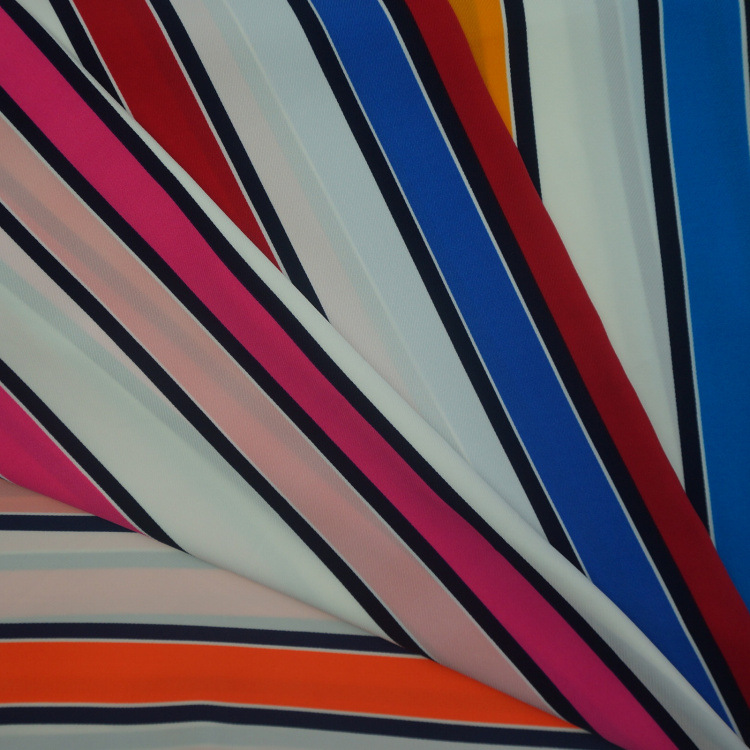 2016年时装新款双面斜纹印花面料 poly印花女装面料蓬.