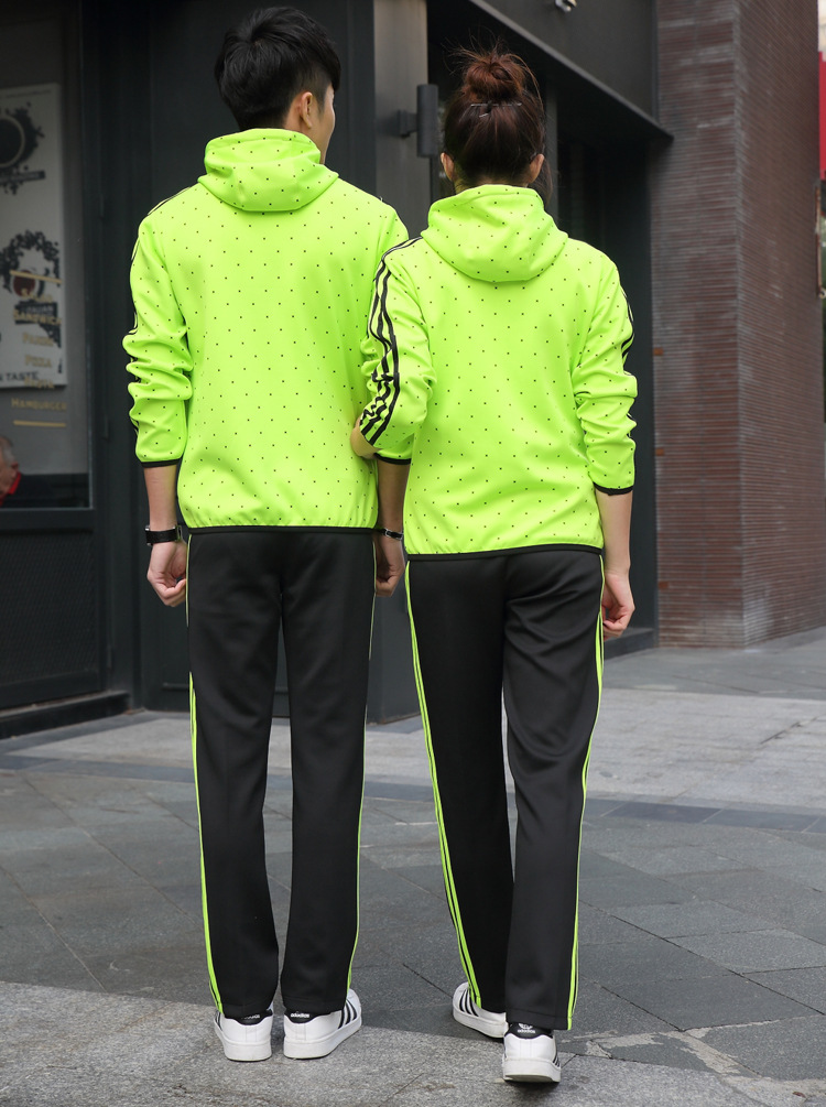 新款运动休闲套装男女春秋情侣南韩丝运动服