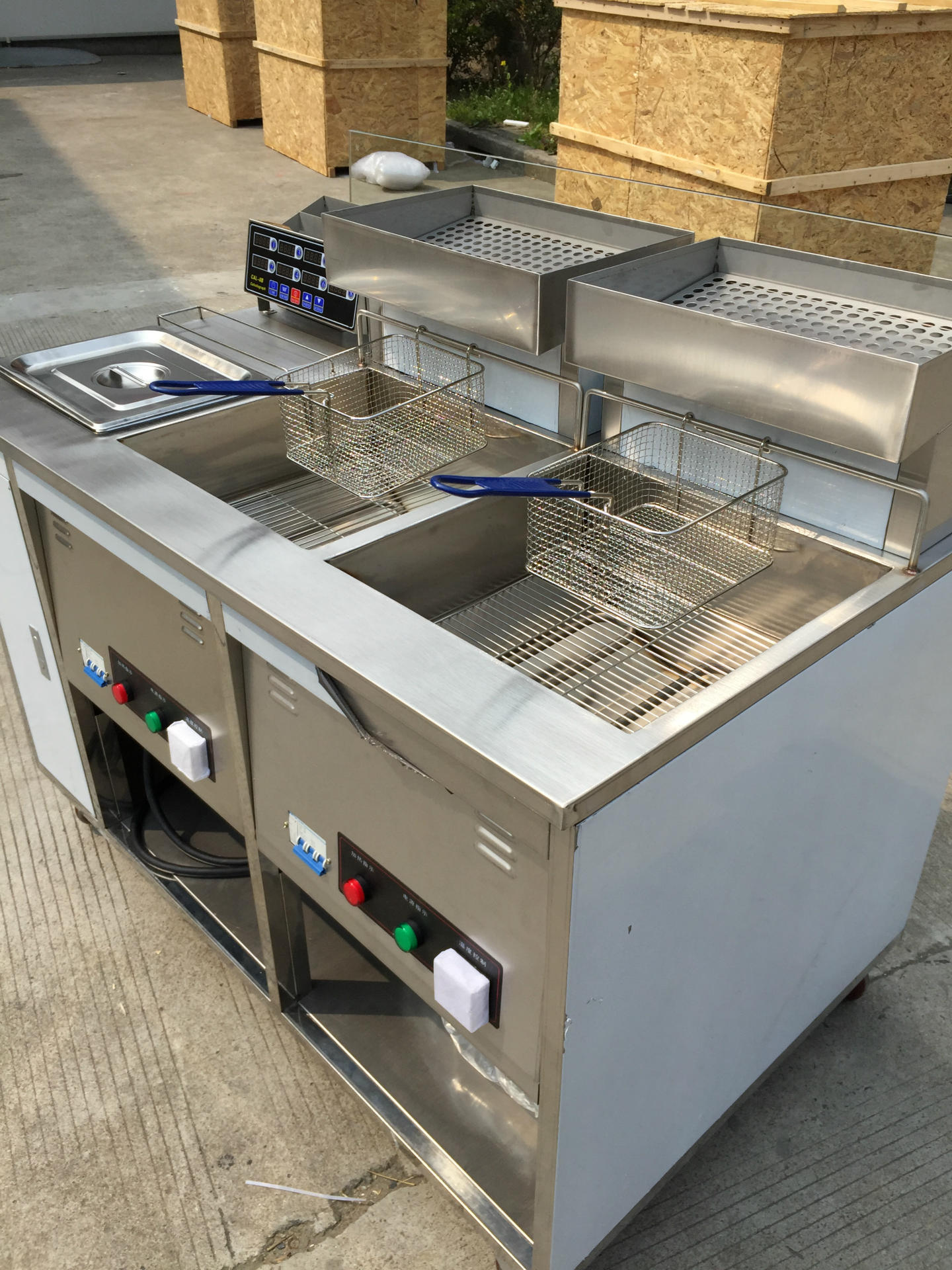 双缸高压小吃油炸锅鸡排专用自动油炸锅系列商用不锈钢油炸锅