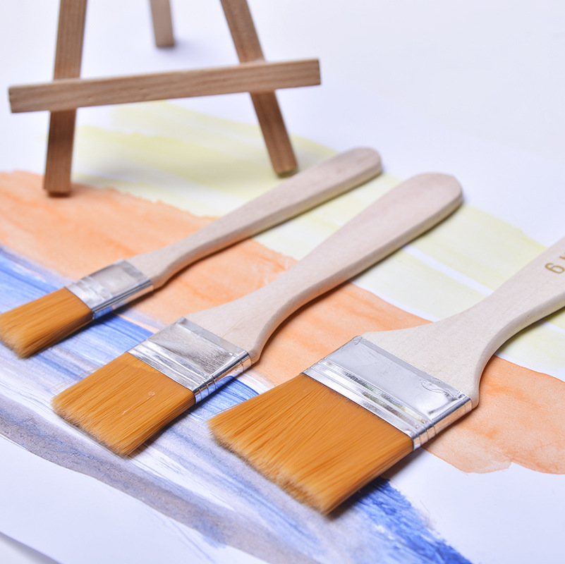 厂家直销三支尼龙毛板刷 尼龙毛板刷水粉油画刷油漆刷批发定做