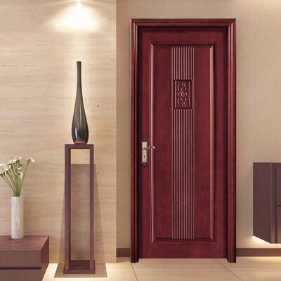 厂家直销红橡木水曲柳实木门 原木中式烤漆门 胡桃雕花简约式木门