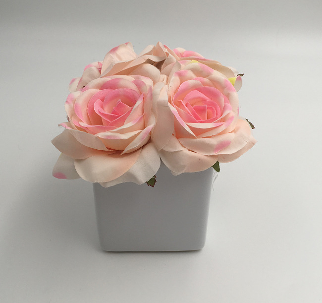 陶瓷小方花杯盆景盆花 家居装外贸-鲜花,花艺制品