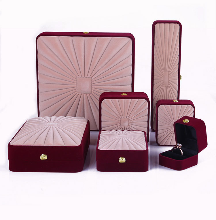 首饰盒批 双色戒指项链手镯吊坠盒 高档植绒包装盒 可订做