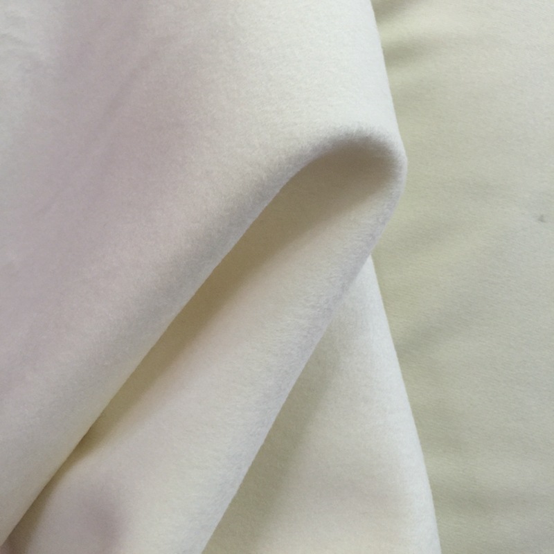 经典白色澳毛羊绒大衣呢单面短顺羊绒大衣呢