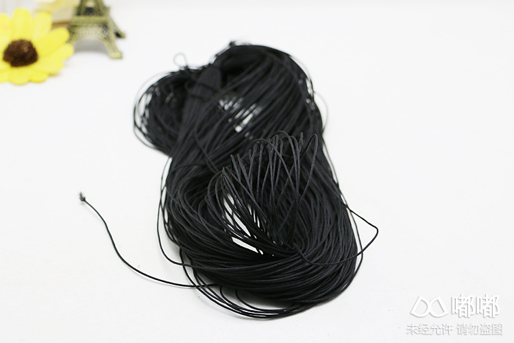 厂家直销 涤纶包芯绳丝线小细绳 吊牌绳子 黑色丝芯细绳 现货批发