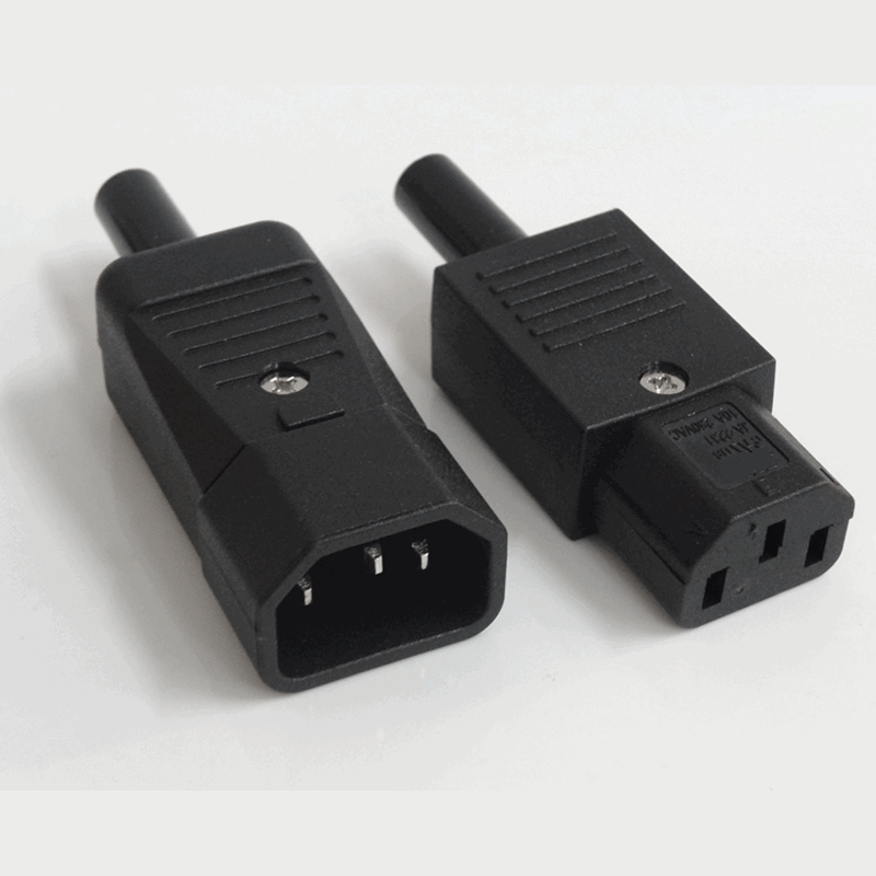 厂家批发出口家用小风扇电动车充电拖线c13公母插头插座