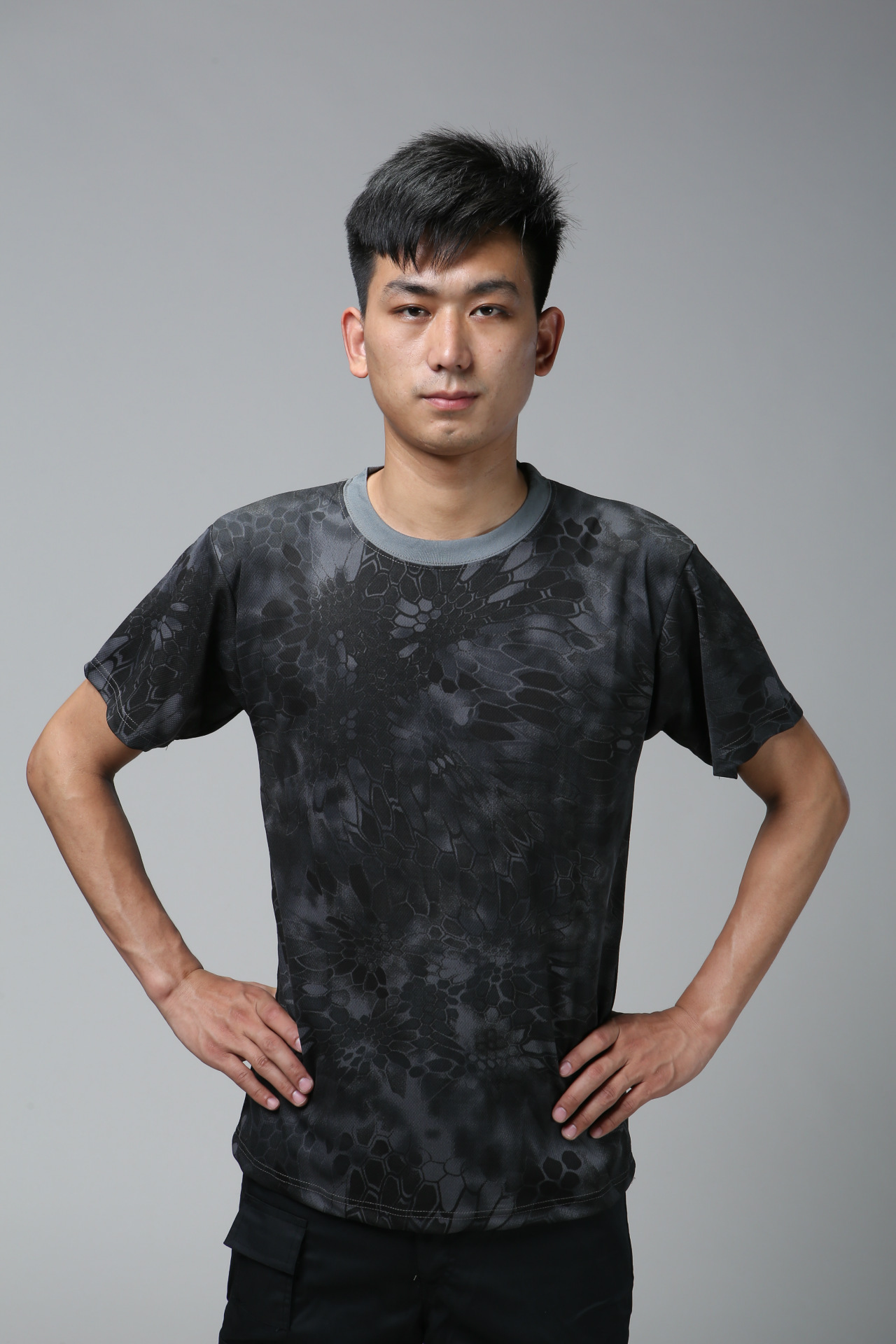 外军acu迷彩t恤 纯棉 军训迷彩短袖批发 男款莽纹迷彩短袖迷彩服