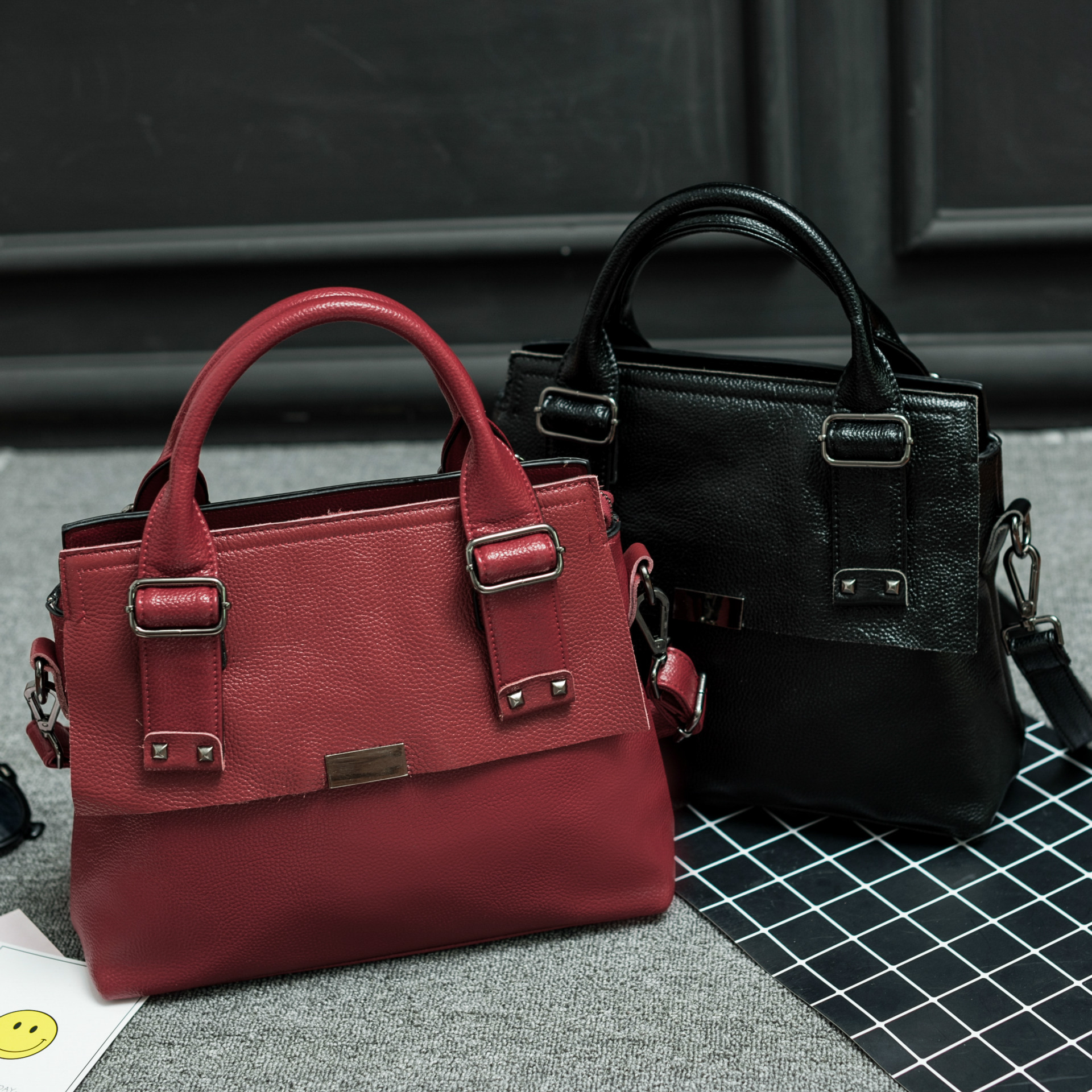 包包女2016新款潮流真皮手提包时尚休闲单肩斜跨包品牌牛皮女士包