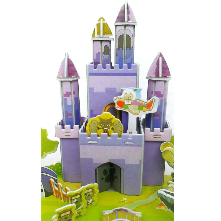 3d立体纸质拼图 豪华狼堡儿童益智玩具 diy玩具地摊热卖 厂家批发