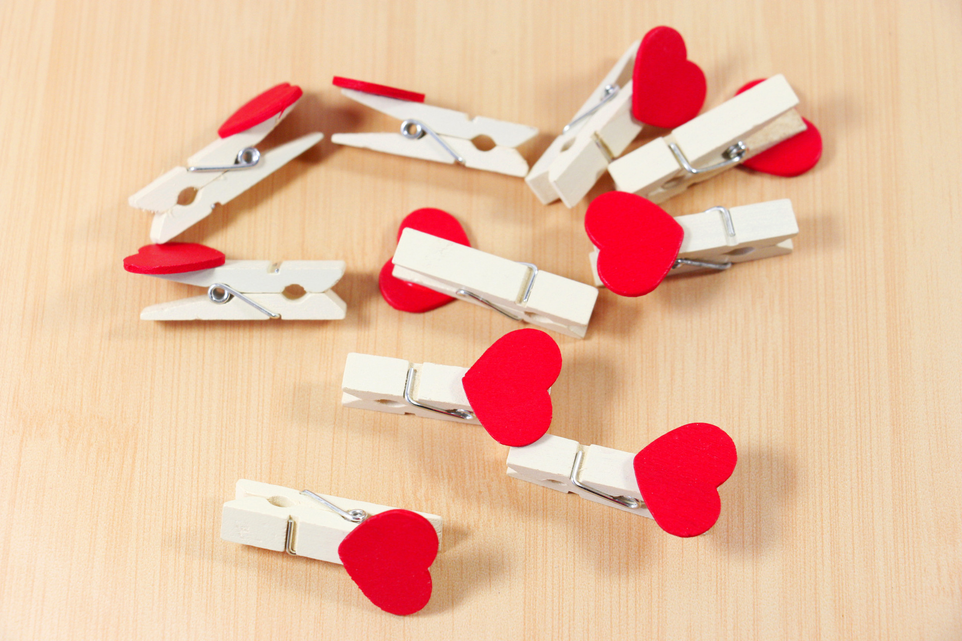 照片夹相片夹套装留言夹彩色爱心婚礼装饰夹子小木夹木制小夹子