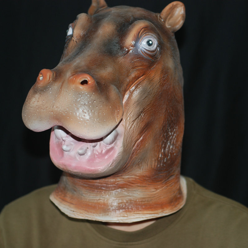 厂家直销 河马头套面具 万圣节恐怖cos