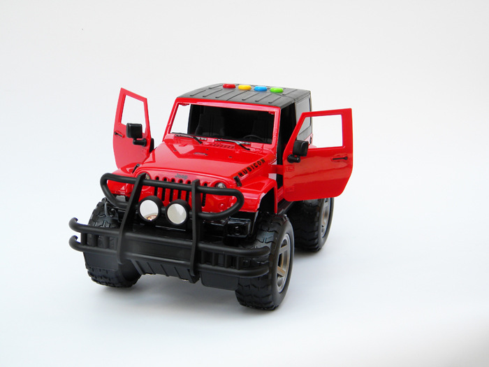 林达越野车吉普车模型带灯光音乐讲故事惯性车双开门儿童玩具车