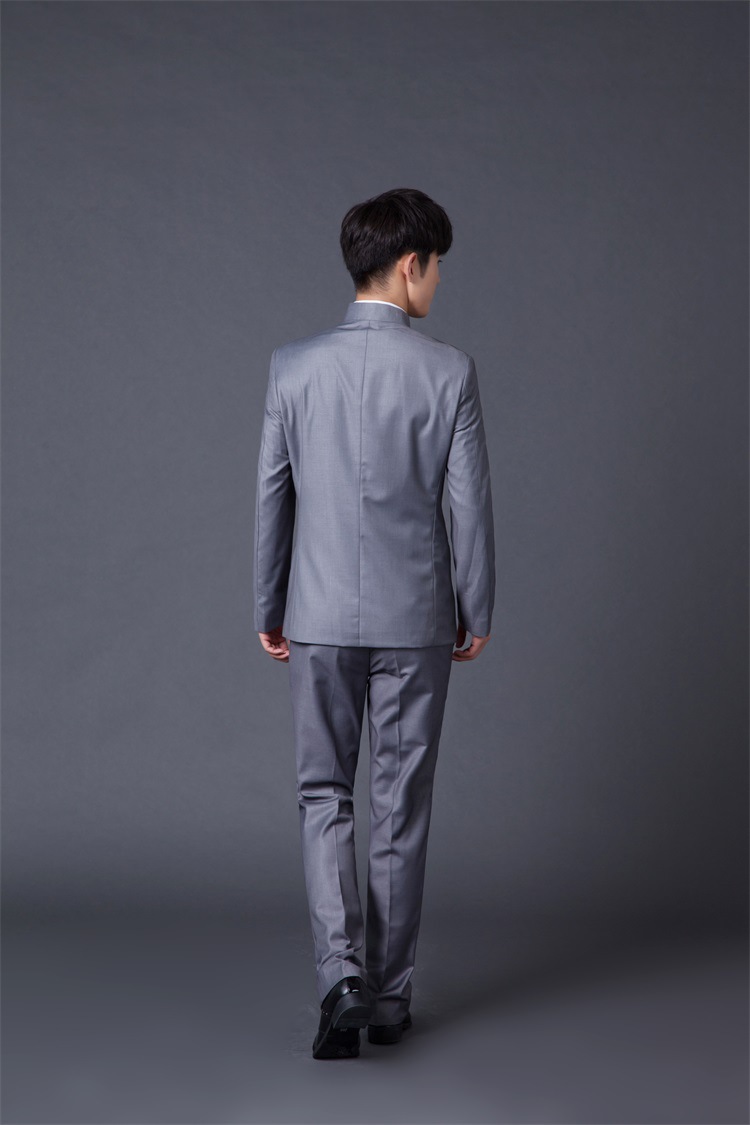 一件代发中山装青年立领套装 韩版修身演出服合唱服新郎中式礼服