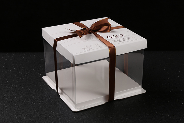 义乌市祥巨纸制品厂 供应信息 橡胶捆绑带 幸福时光透明蛋糕盒 多尺寸