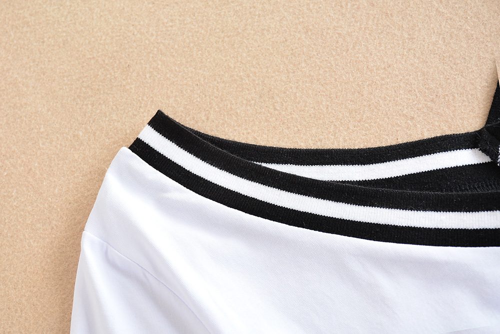 欧美2016夏季新品螺纹领口v领修身t恤