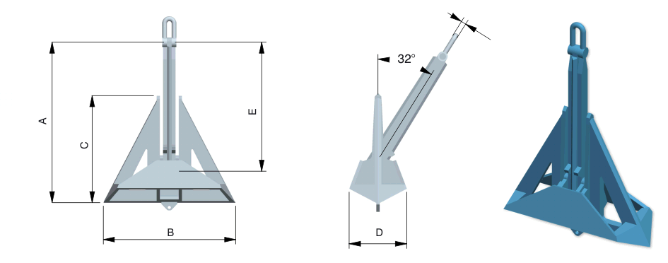 马氏大抓力船用锚 霍尔锚 斯蒂文锚 德尔塔锚 三角锚