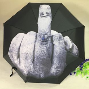 一件代发热转印花创意搞怪fuck个性中指伞法克雨伞手指伞拇指雨伞