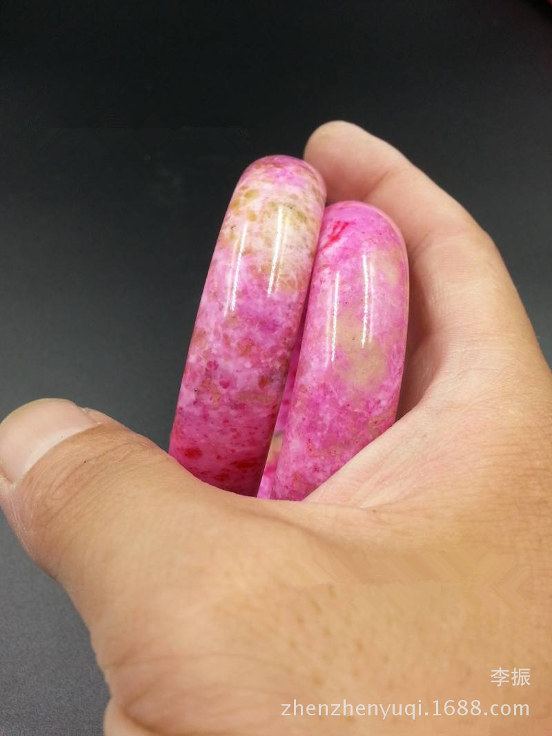 天然玉石 青海桃花玉 芙蓉玉旺夫石 玉手镯 粉色镯子厂家批发
