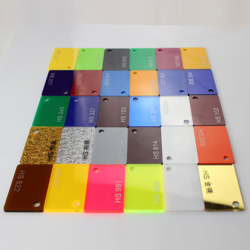 不透明彩色亚克力板 半透明有机玻璃板 粉红橙黄绿青蓝紫黑白茶色