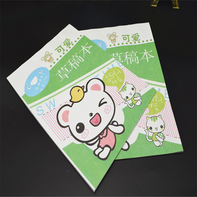 低价销售优质卡通16k草稿本学生空白本白纸本便条演算本文具礼品