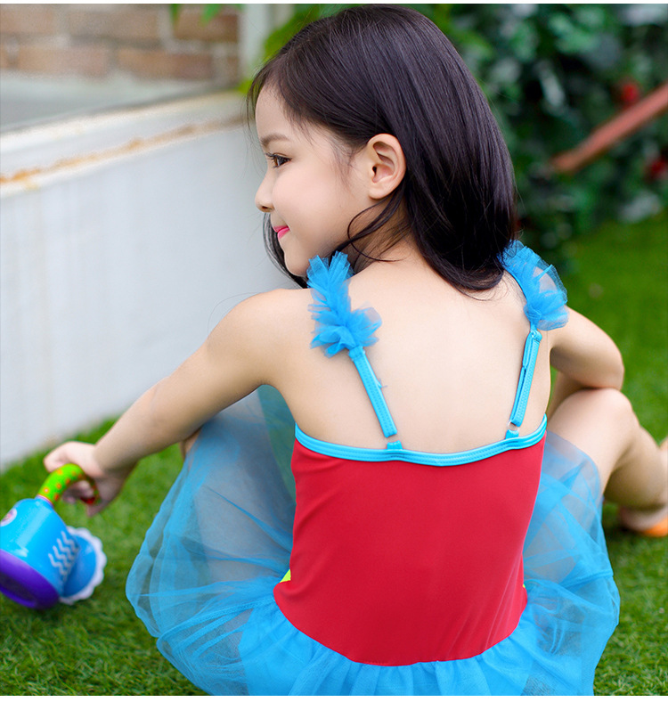 2017新款 可爱韩版儿童泳衣女童学生连