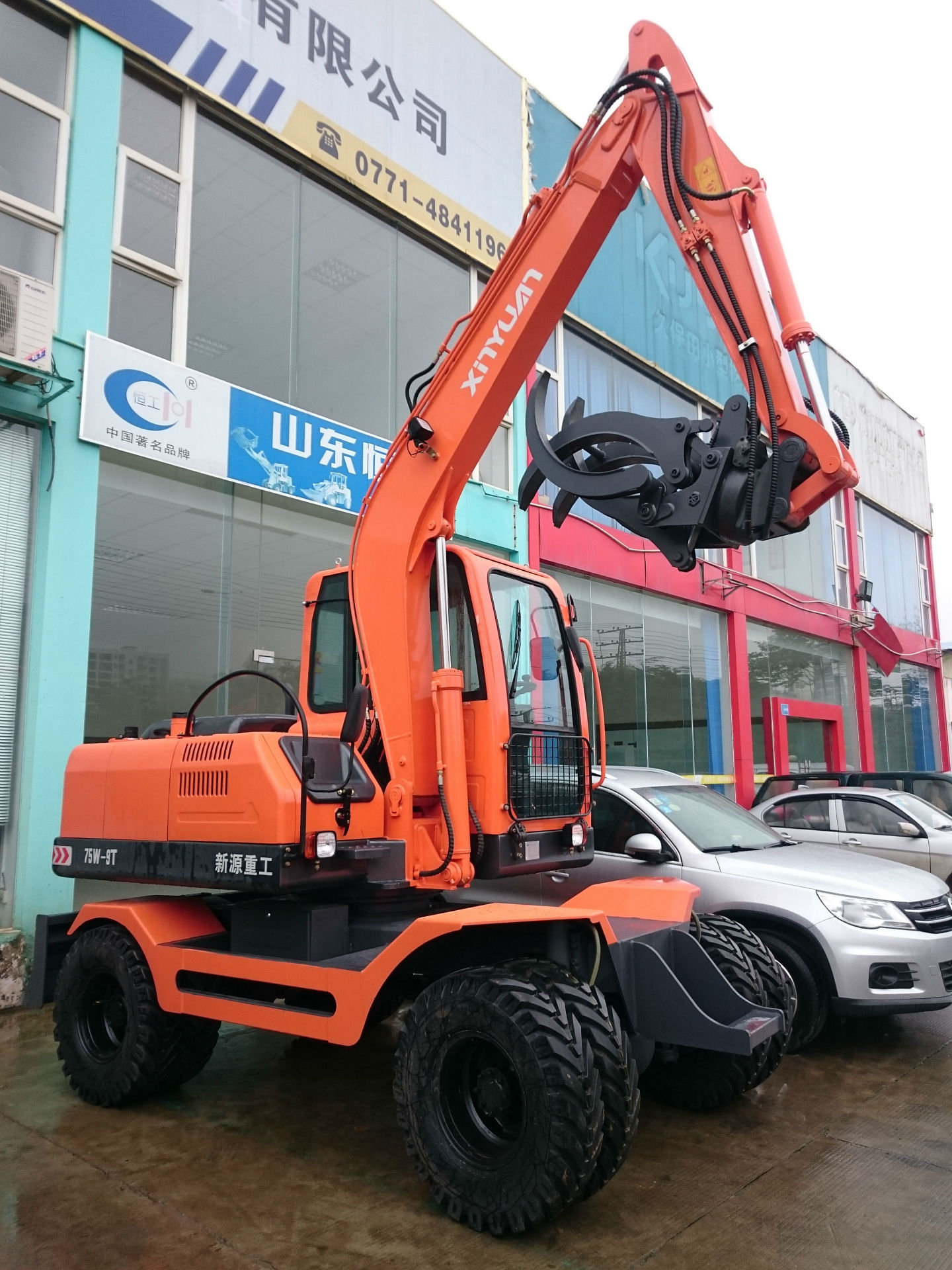 广西专业供应新源xy75w9挖掘机小型轮式挖机甘蔗抓木机高性能