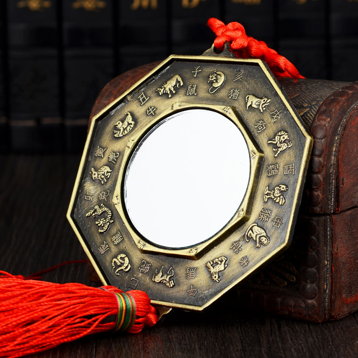 八卦镜 五行八卦镜子九宫太极十二生肖挂件平镜
