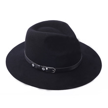 女士帽子2020新款欧美秋冬季羊毛呢礼帽英伦爵士帽毡帽厂家批发