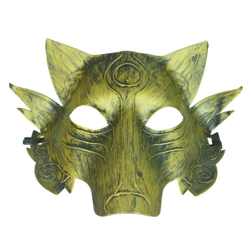 新款面具儿童节舞会表演用品化妆舞会塑料狼头面具 狼人动物面具