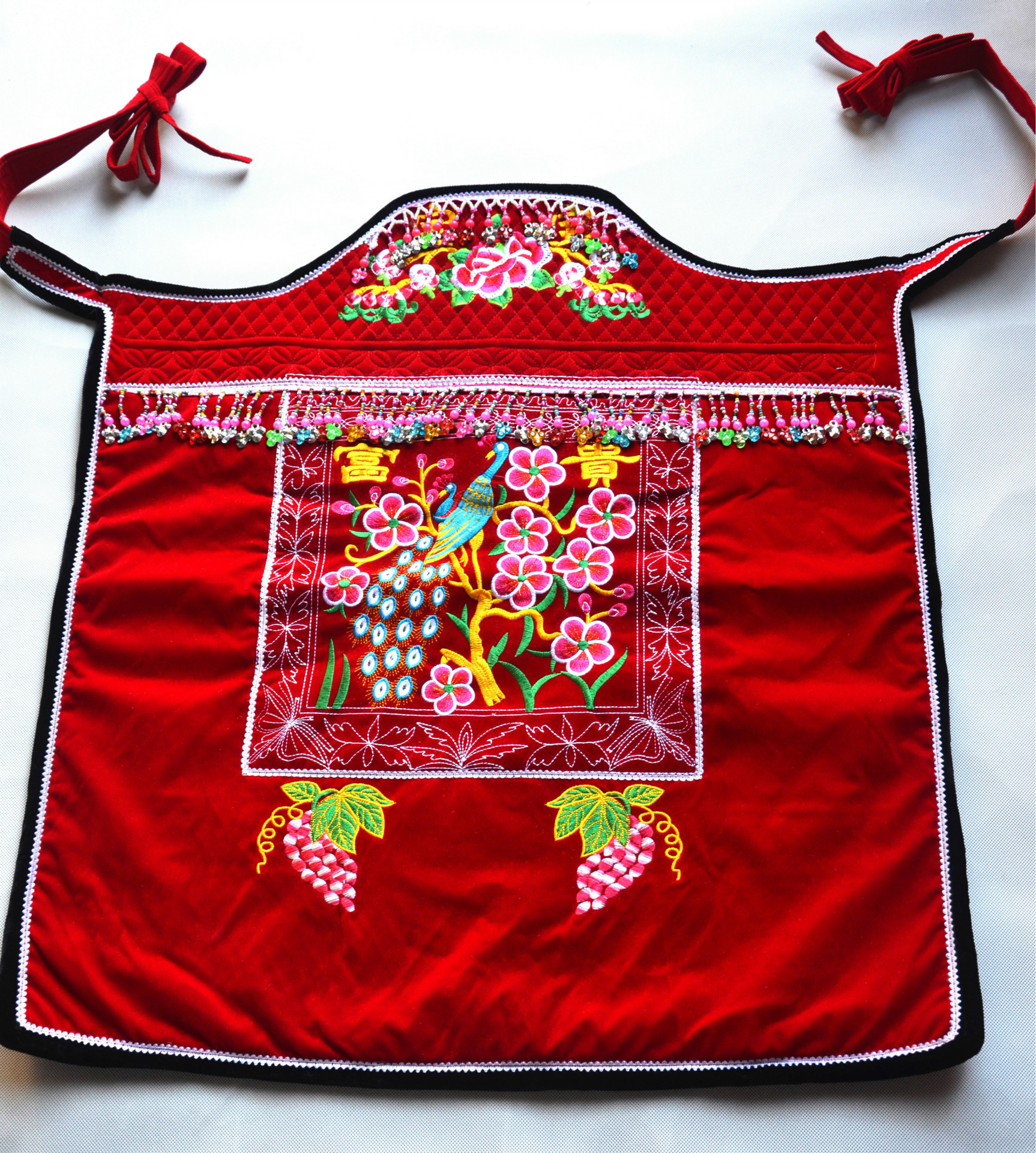 云南民族绣花背篼新式花色背带双肩背带绣花 婴儿宝宝绣花背篼